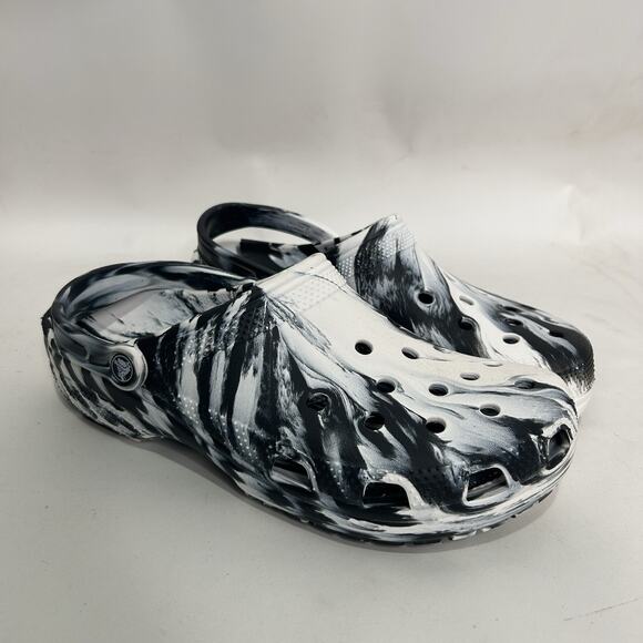 CROCS Other - Crocs Classic Clog Slip-On “Marbled White Black”